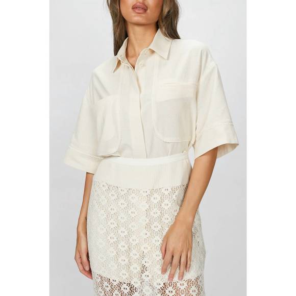 NEW GOEN.J shirt and crochet lace skirt set in natural beige - Picture 4 of 5